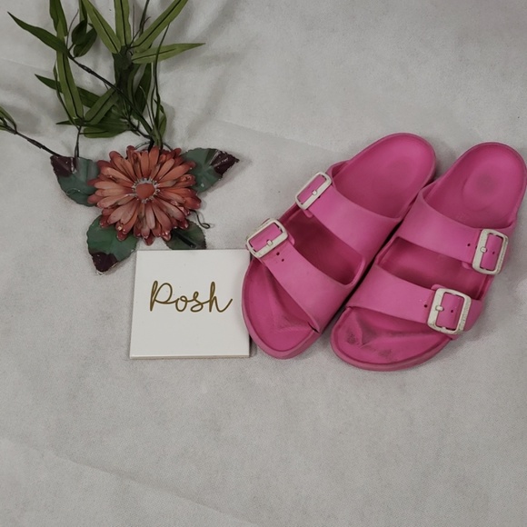 pink rubber birkenstocks